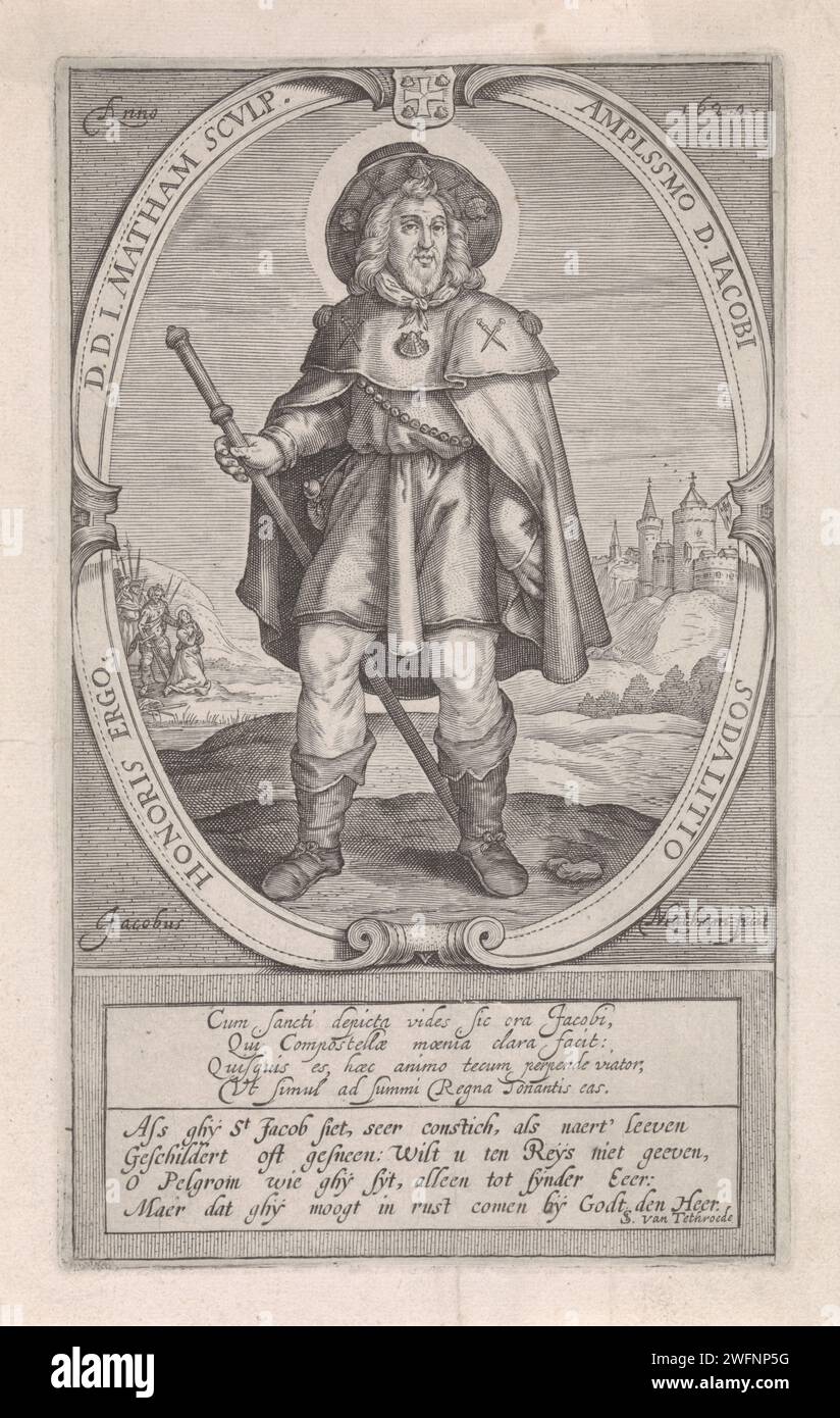 James Disciple Shell H. Jakobus major, Jacob Matham, 1624 print The Holy Apostle James Maior ...