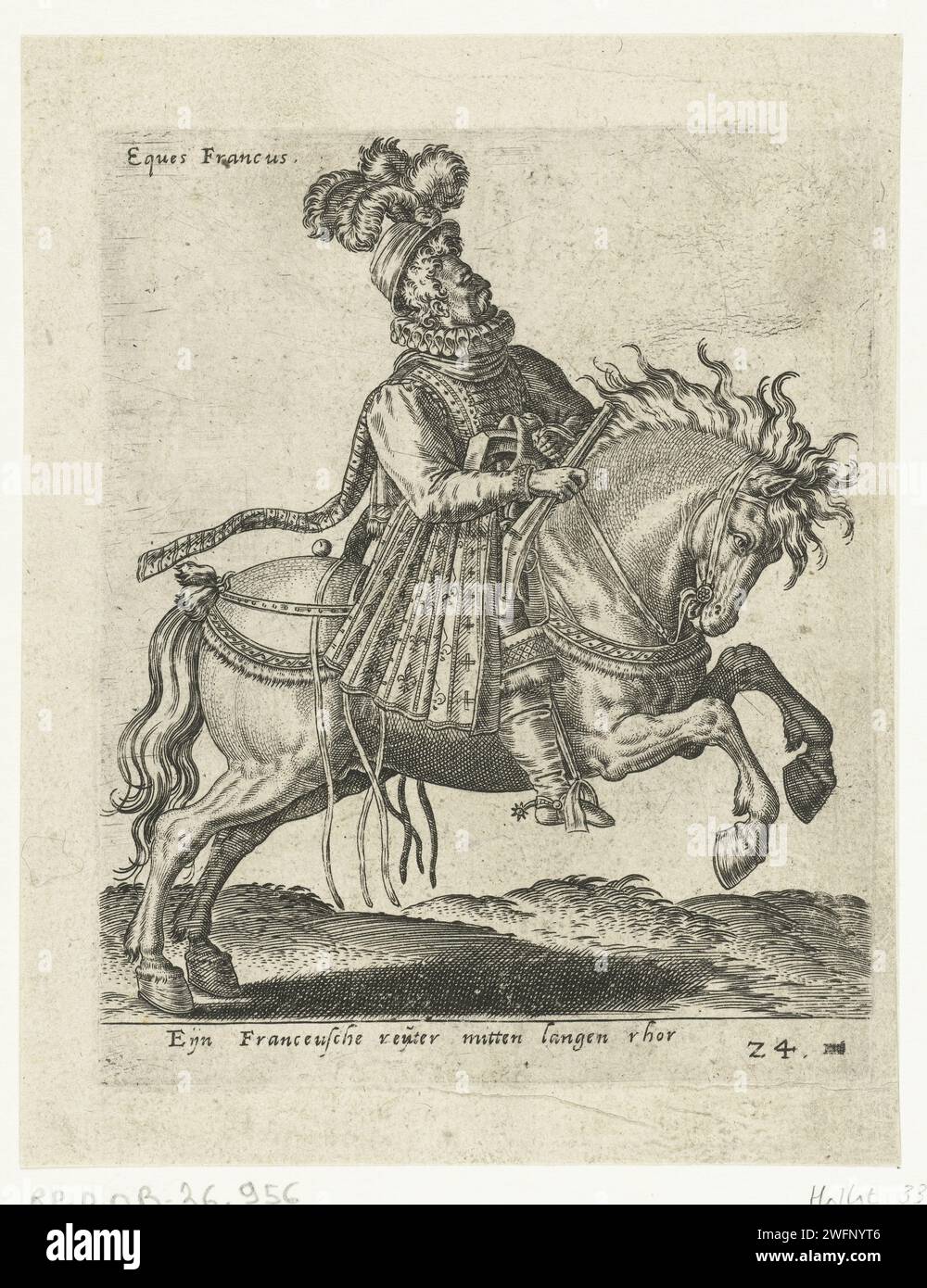 Originally Attributed French rider with gun, Abraham de Bruyn (attributed to), 1577 Horse and ...