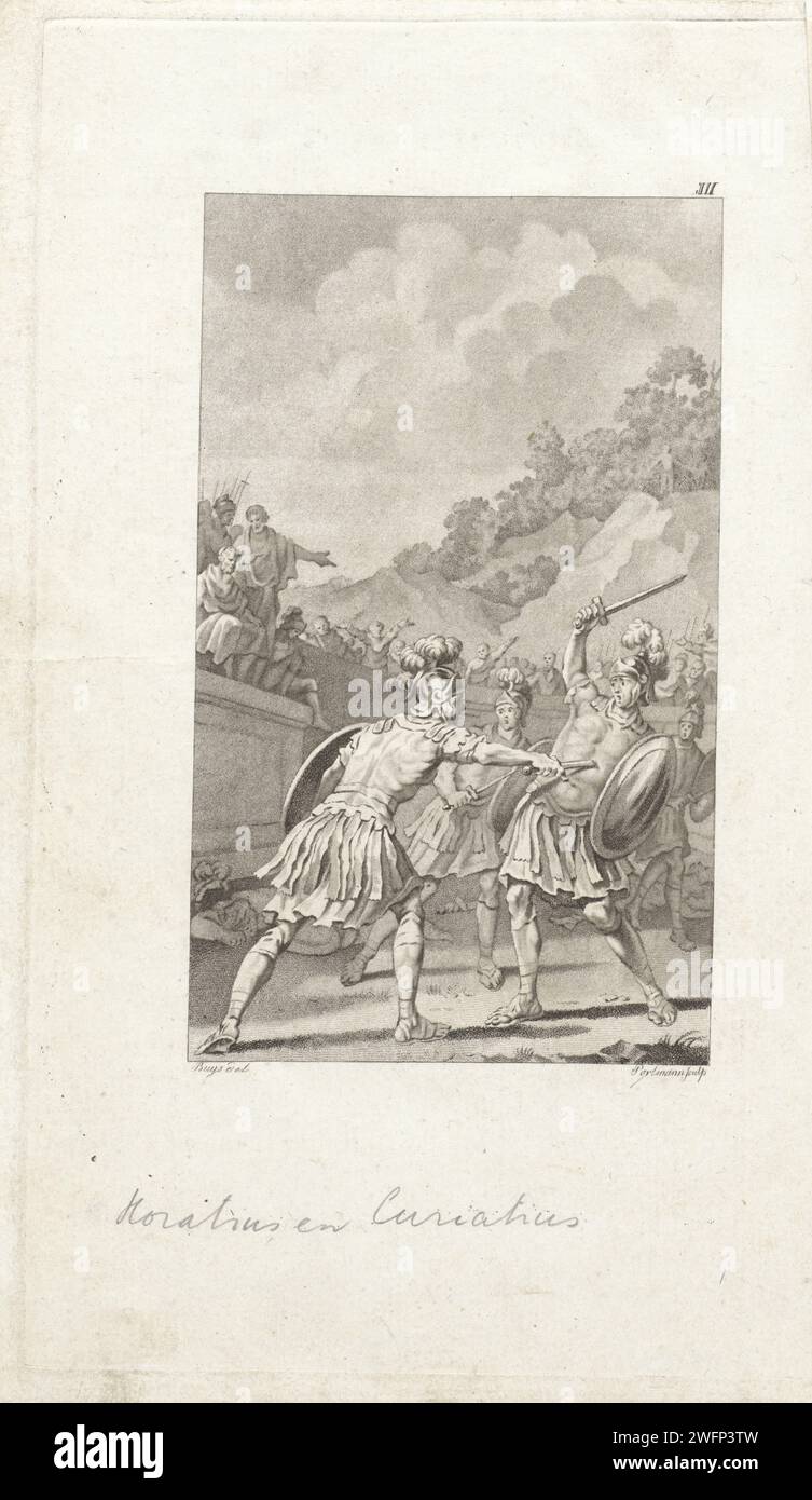 Roman Triplets Duel Tussen de Horace en Curiatii, Ludwig Gottlieb Portman, after James ...