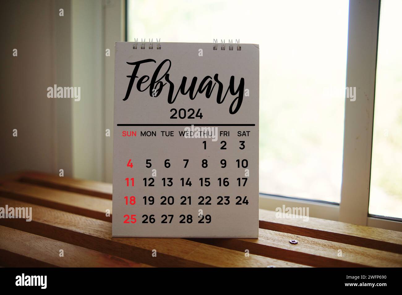 February 2024 annual monthly desk calendar for planning and management ...