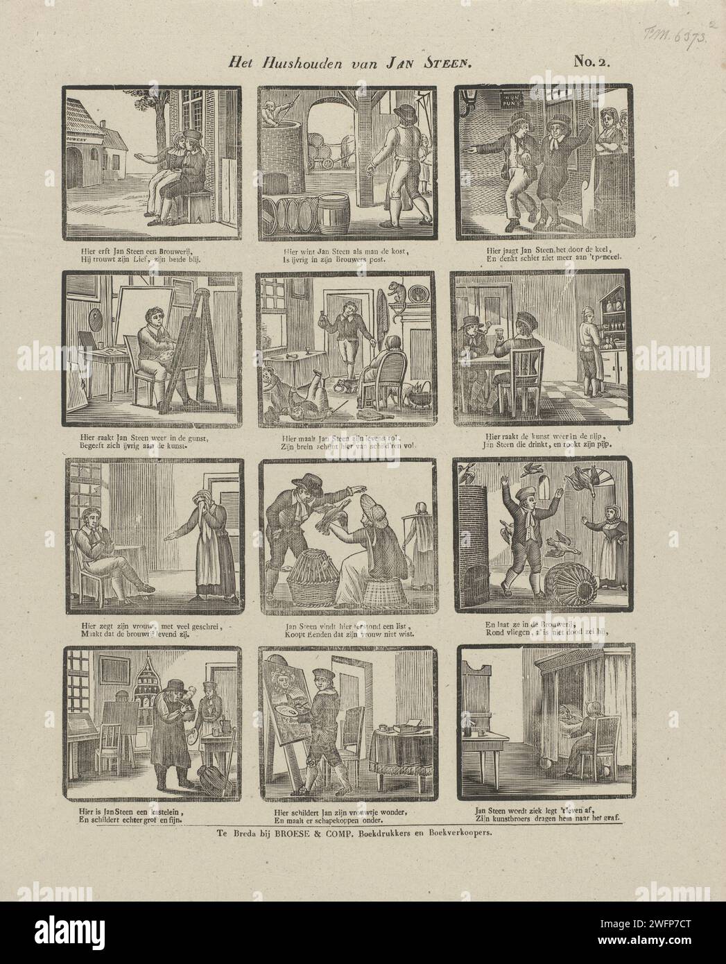 the-household-of-jan-steen-broese-comp-1828-1853-print-leaf-with