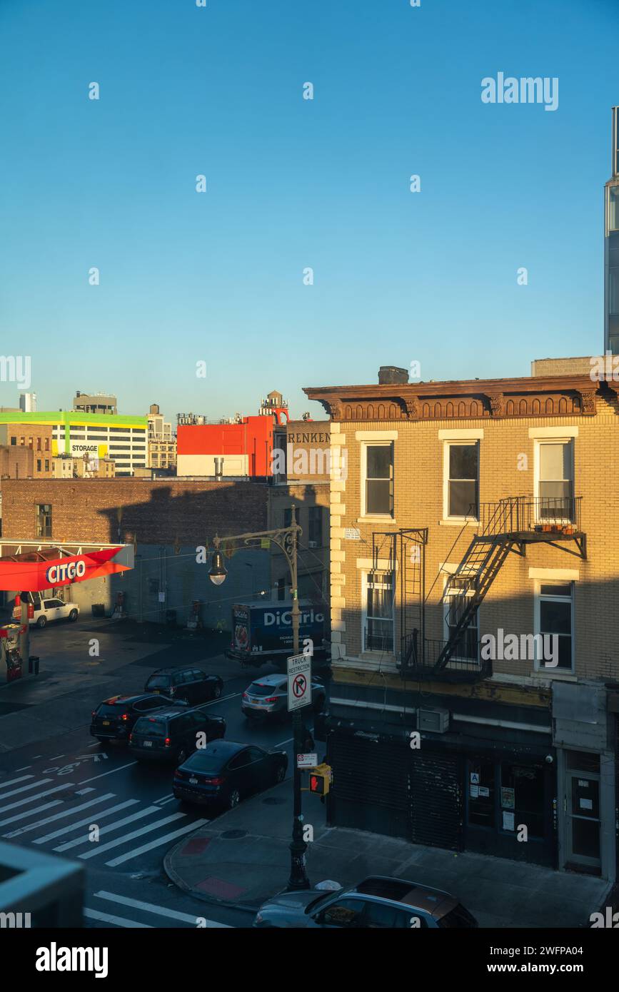 Brooklyn Gas Station in the morning Stock Photo Alamy