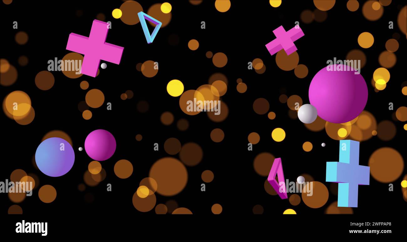 Animation abstract shapes over orange hi-res stock photography and ...