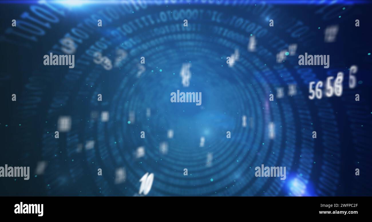 Image of data processing over dark background Stock Photo - Alamy