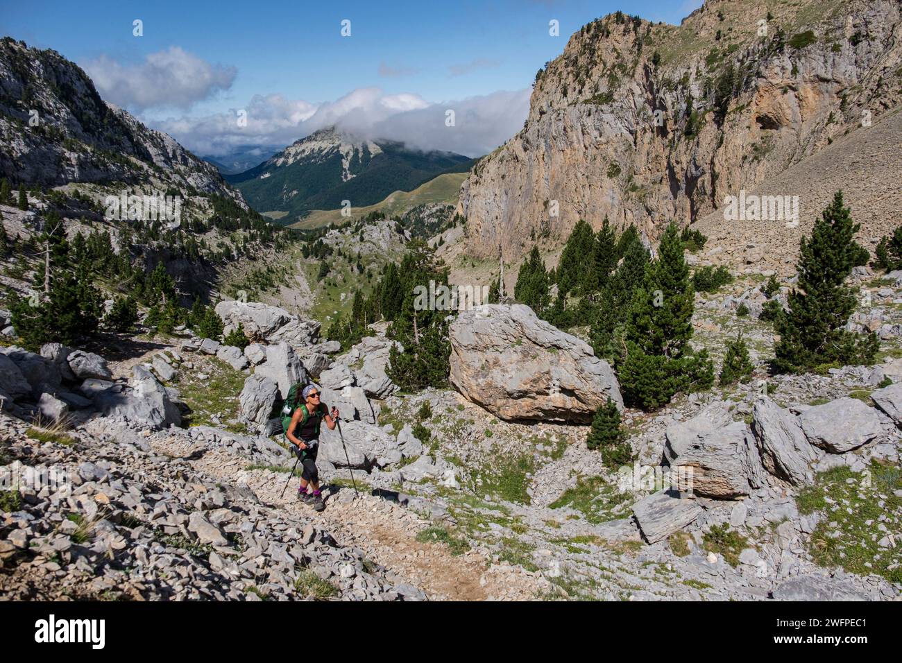 Foyas del Ingeniero, ruta de las Golondrinas, barranco de Petrechema, pirineos occidentales, , Huesca, Aragón, Spain, Europe Stock Photo