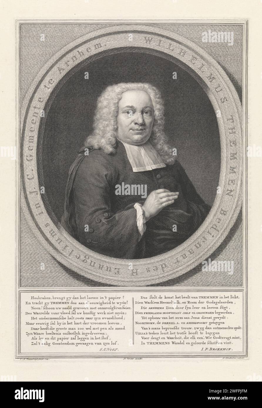 Portrait of Wilhelmus Themmen, Jacob Houbraken, After Jan Abel ...