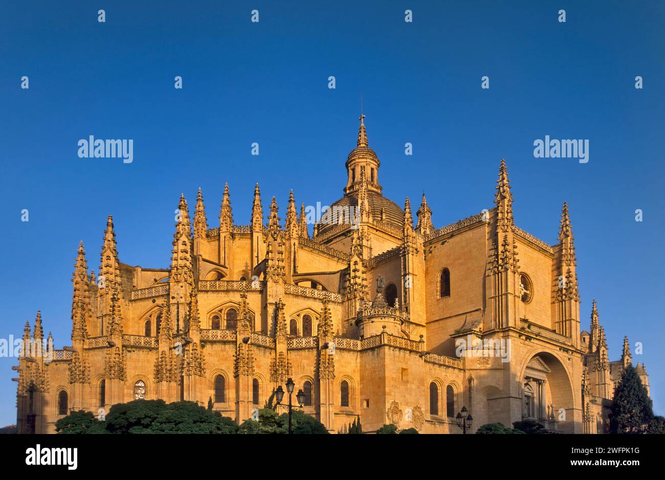 Cathedral, 16th century, Gothic style, in Segovia, Castile and León ...