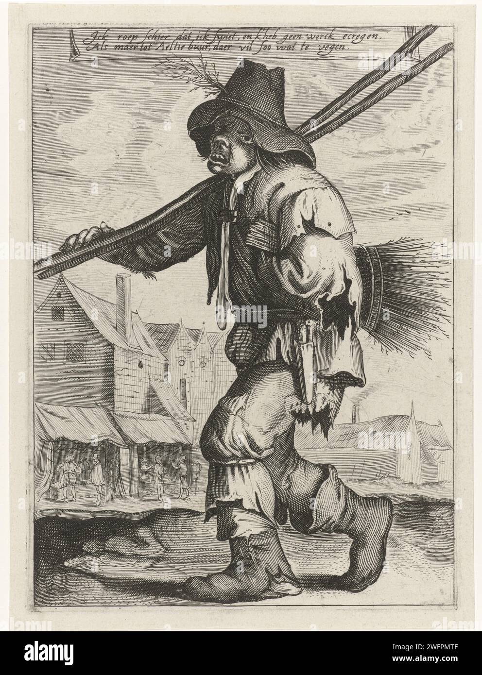 Chimney sweep, Jan Matham (attributed to), after Adriaen Pietersz van