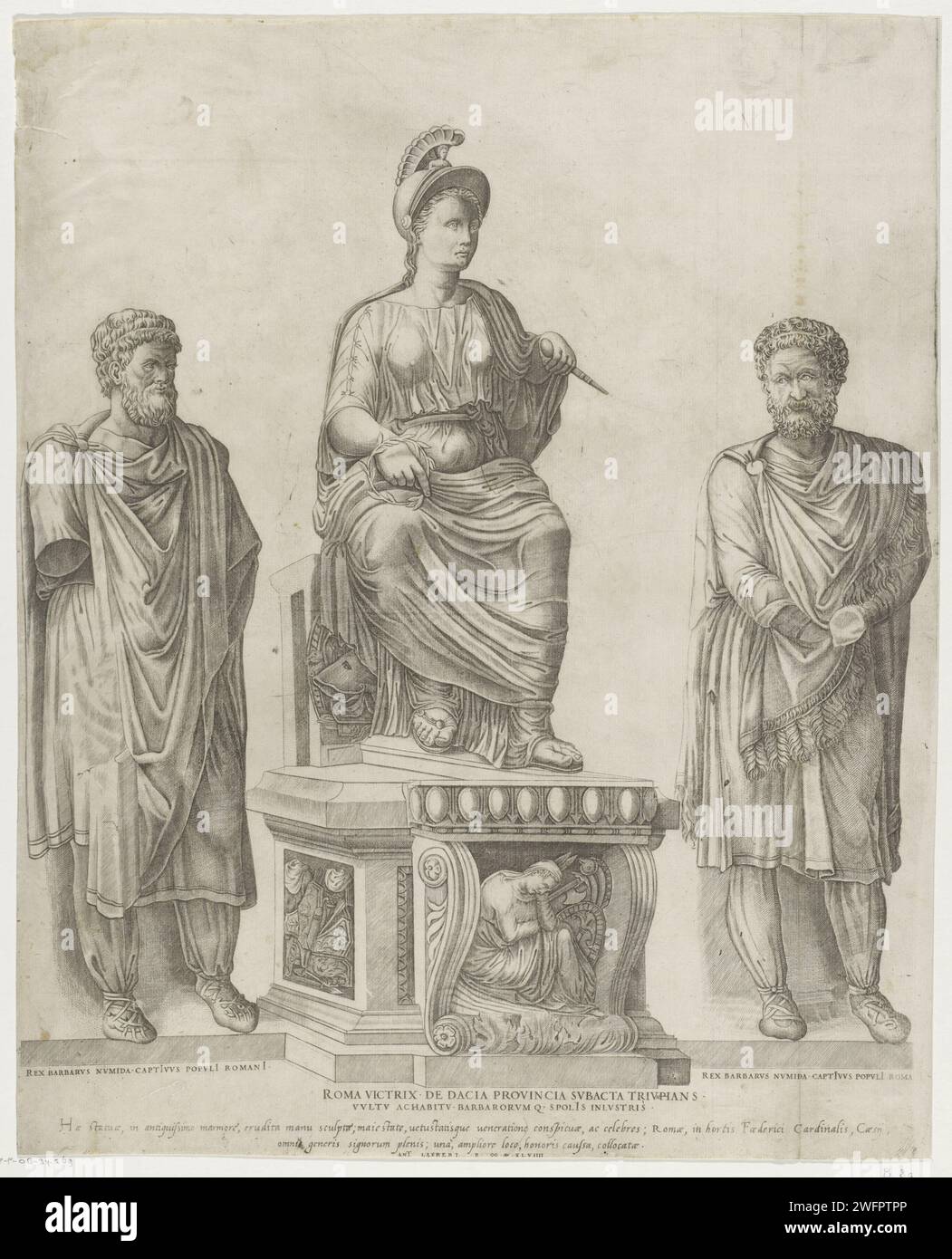 Triumphant Roma with two barbaric kings, Nicolas Beatrizet, 1525 - 1565 ...