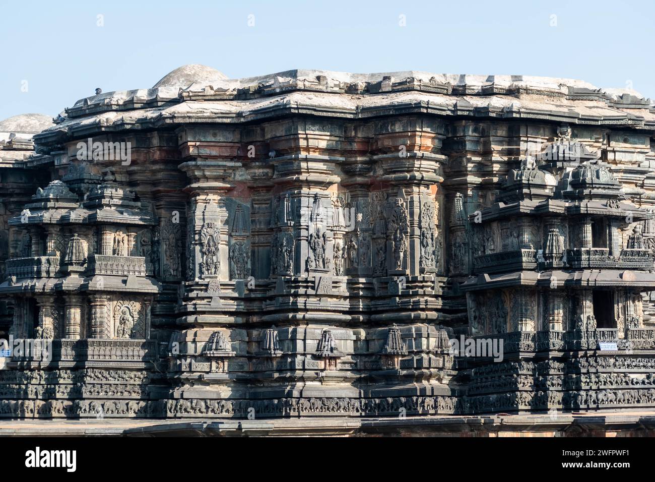 The exterior facade of the the ancient Hoysala era Chennakeshava temple ...