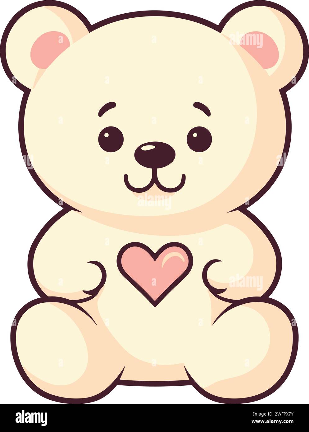 Cuddly Teddy Bear with Heart Stock Vector Image & Art Alamy