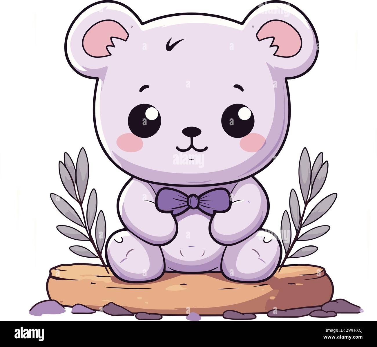 Charming Lavender Teddy Illustration Stock Vector Image & Art - Alamy
