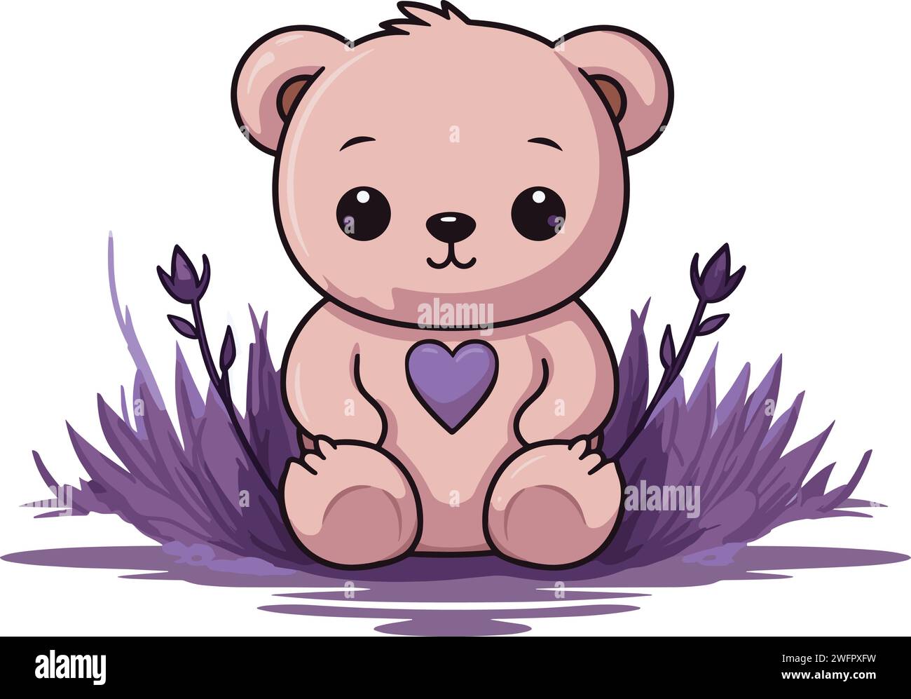 Teddy Bear Lavender Field Stock Vector Image & Art - Alamy