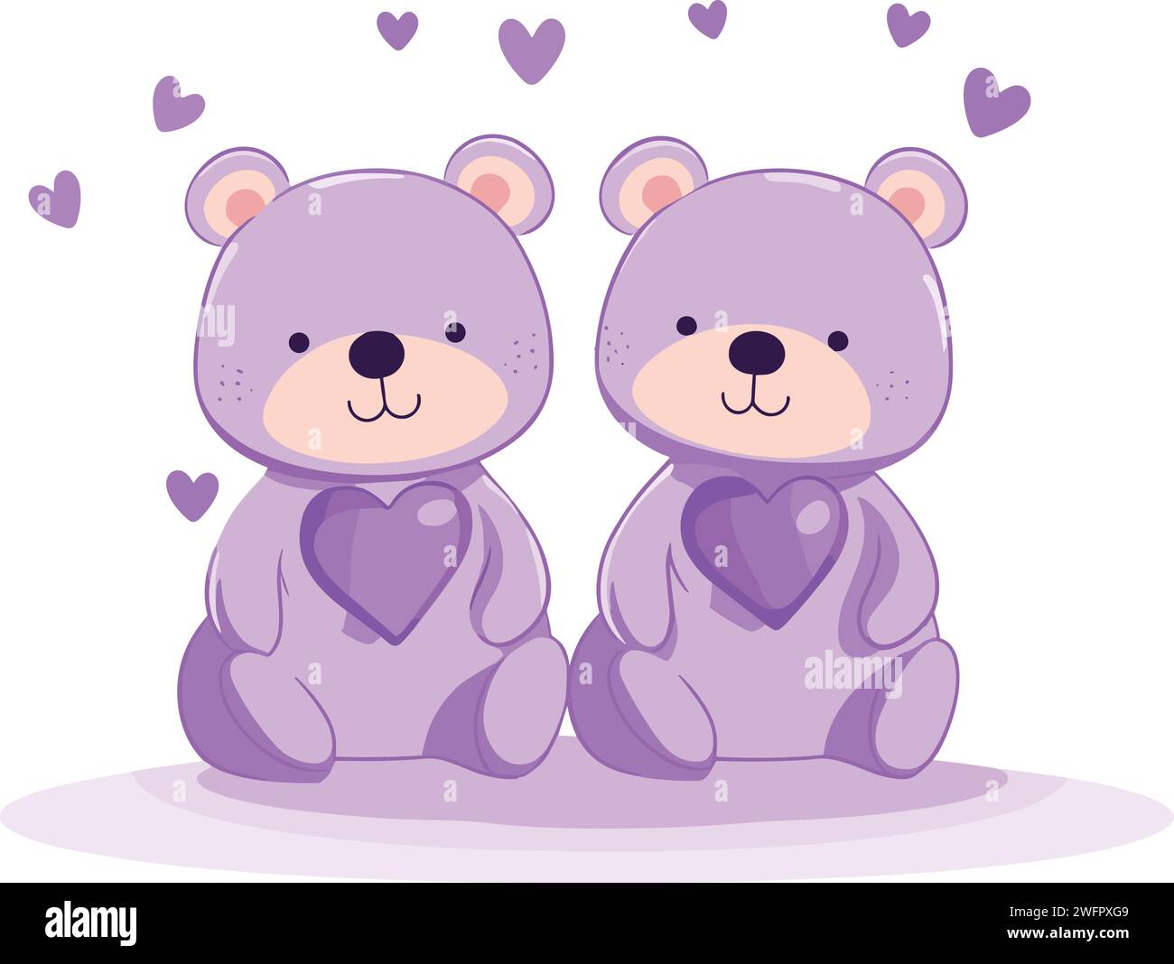 Lavender Love Teddy Bears Stock Vector Image & Art - Alamy