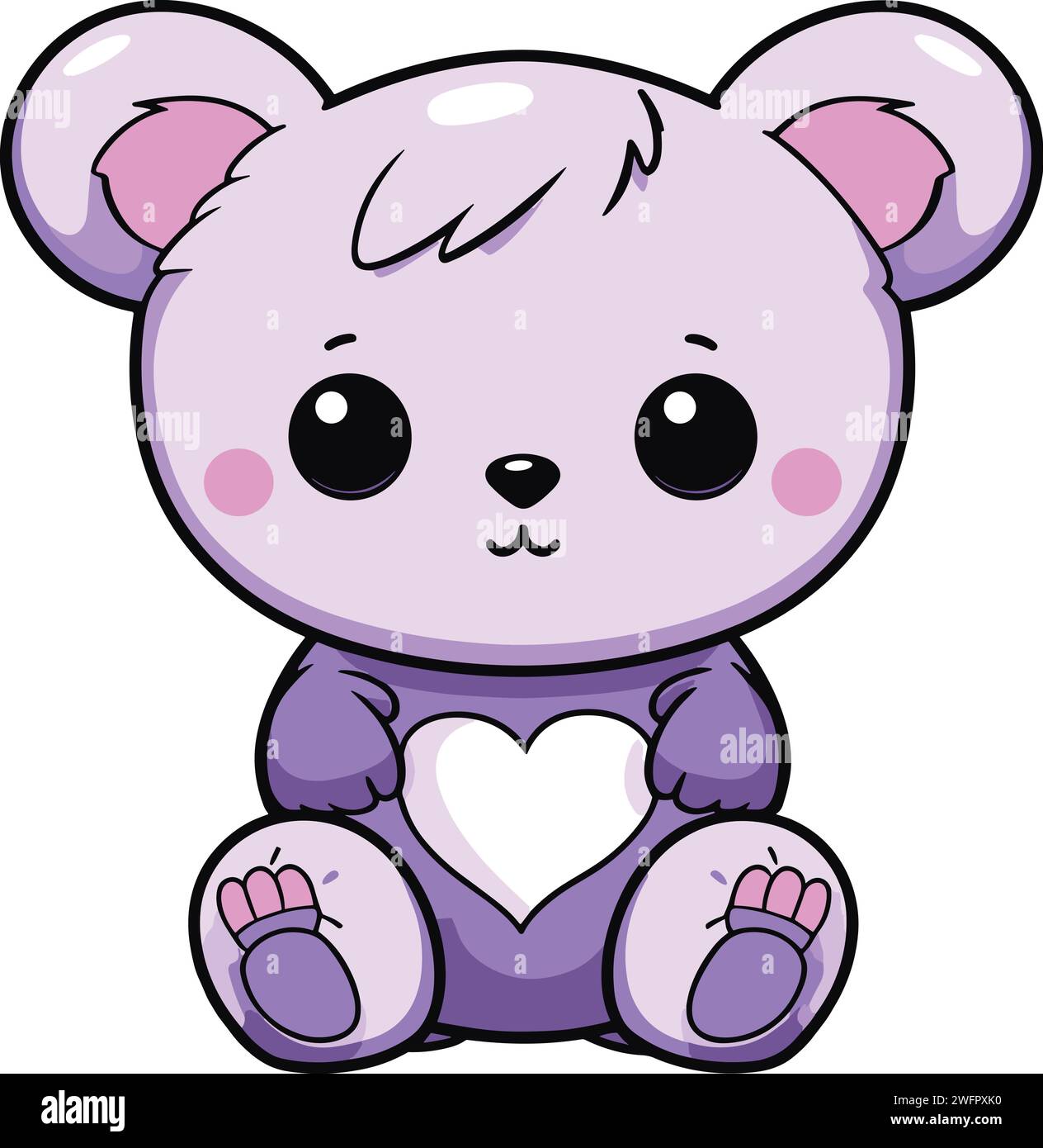 Charming Lavender Teddy Illustration Stock Vector Image & Art - Alamy