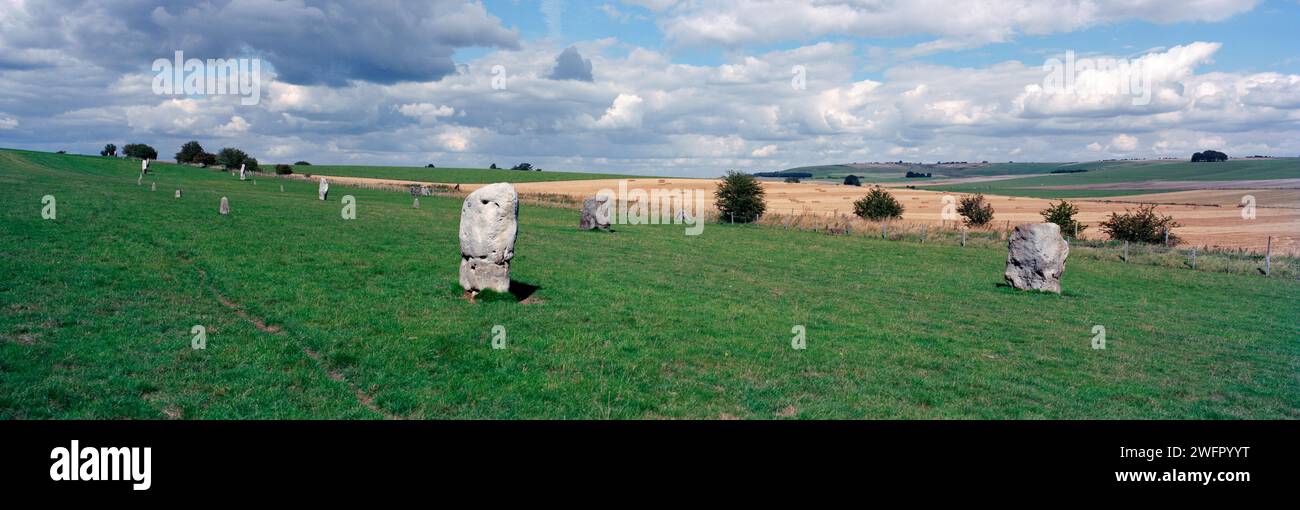 Lanscape at Avebury, Wiltshire, UK Stock Photo