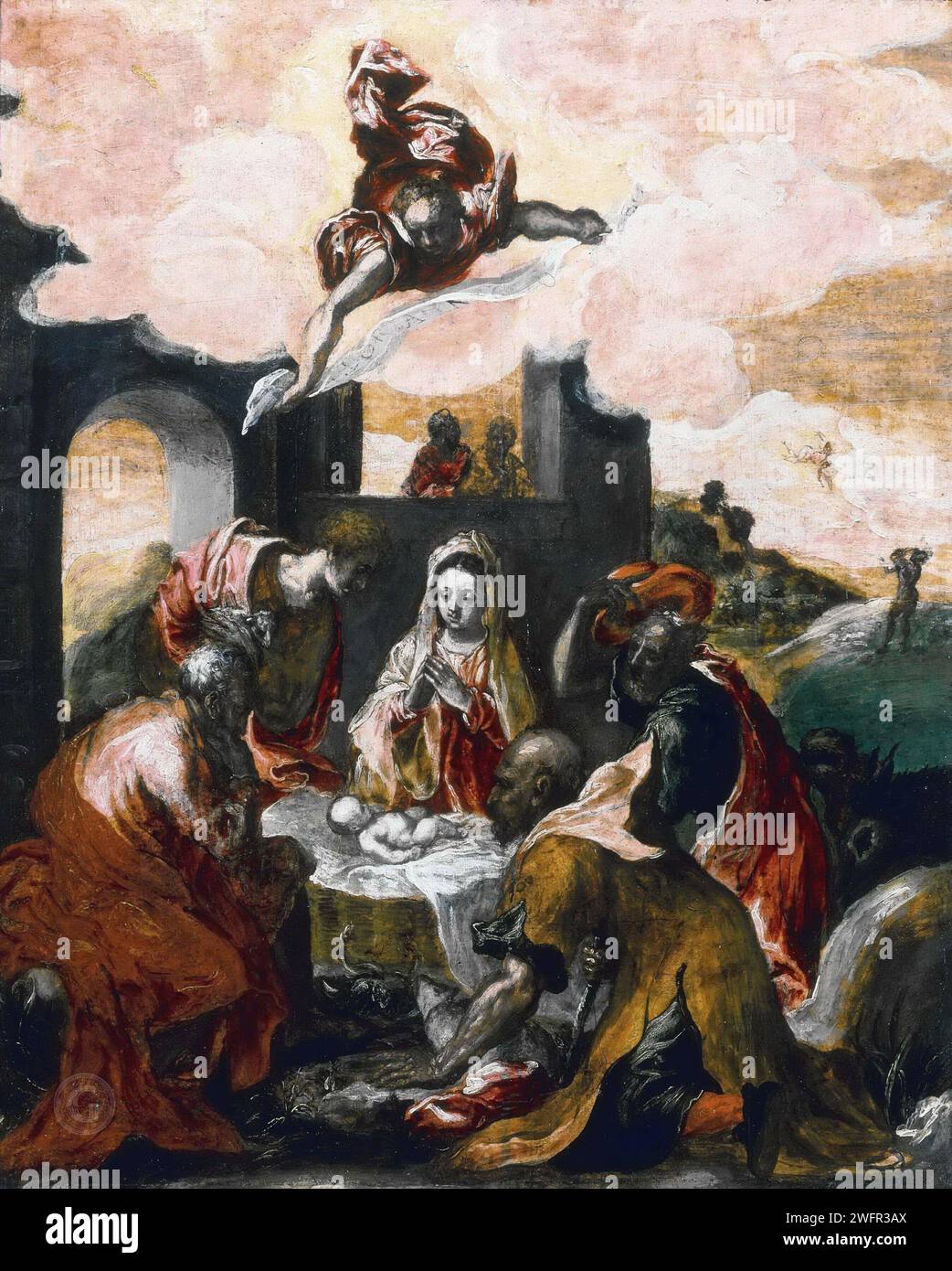 El Greco – Adoration of the Shepherds c.1570. 77x64 Stock Photo - Alamy