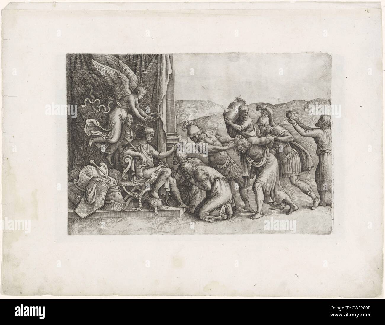 Clemency Drawing Example Scipio grants Clementia to prisoners, Battista Franco, 1520 - 1561 ...
