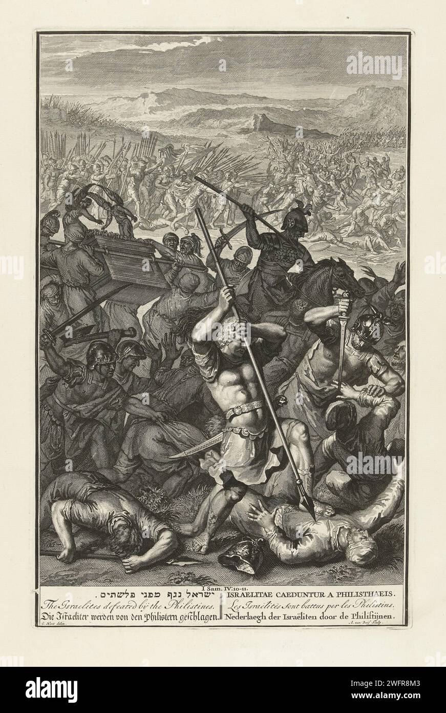 Israelites defeated by the Philistines, c. 1711 - c. 1720 print The ...