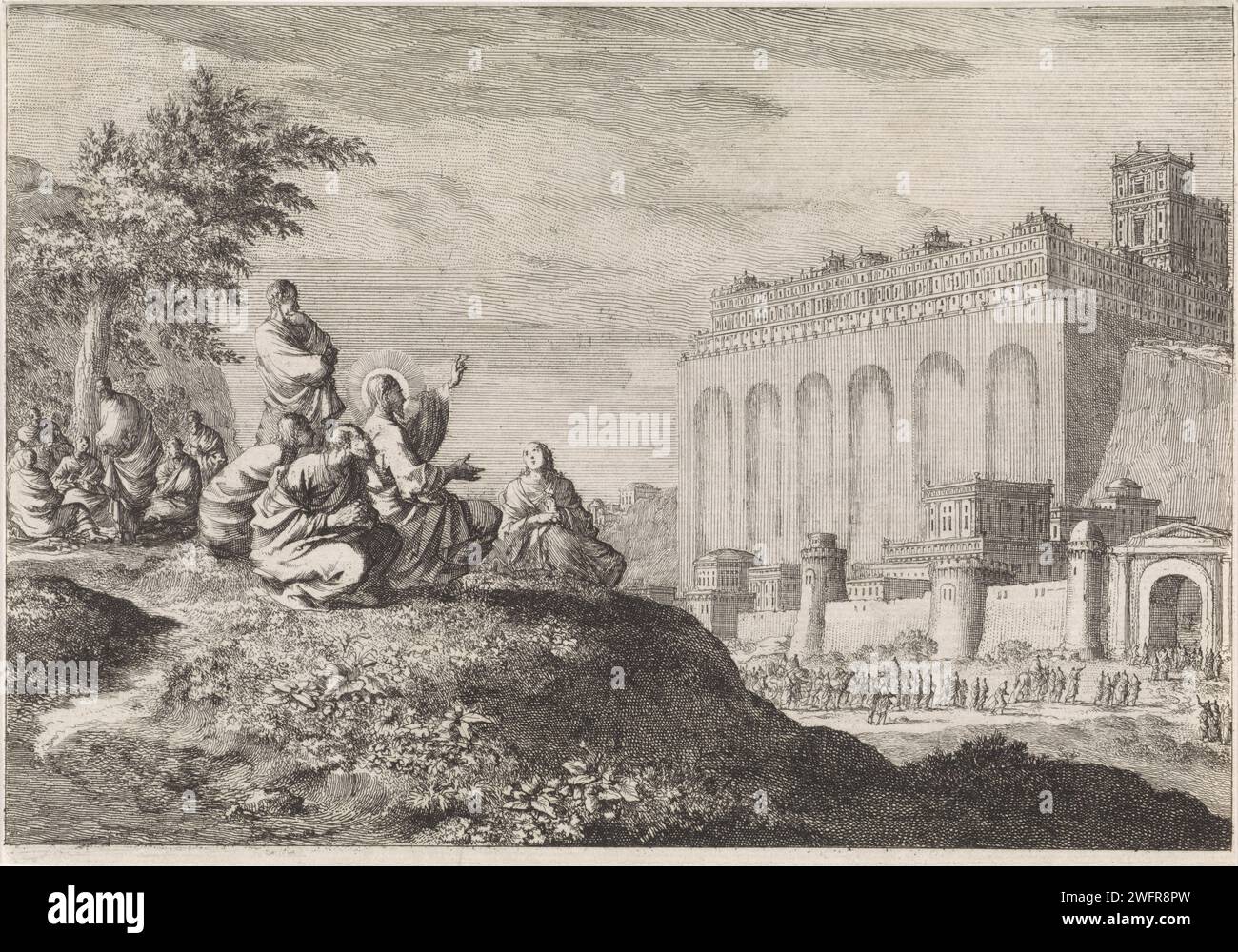 Christ predicts the destruction of Jerusalem, Jan Luyken, 1700 print ...