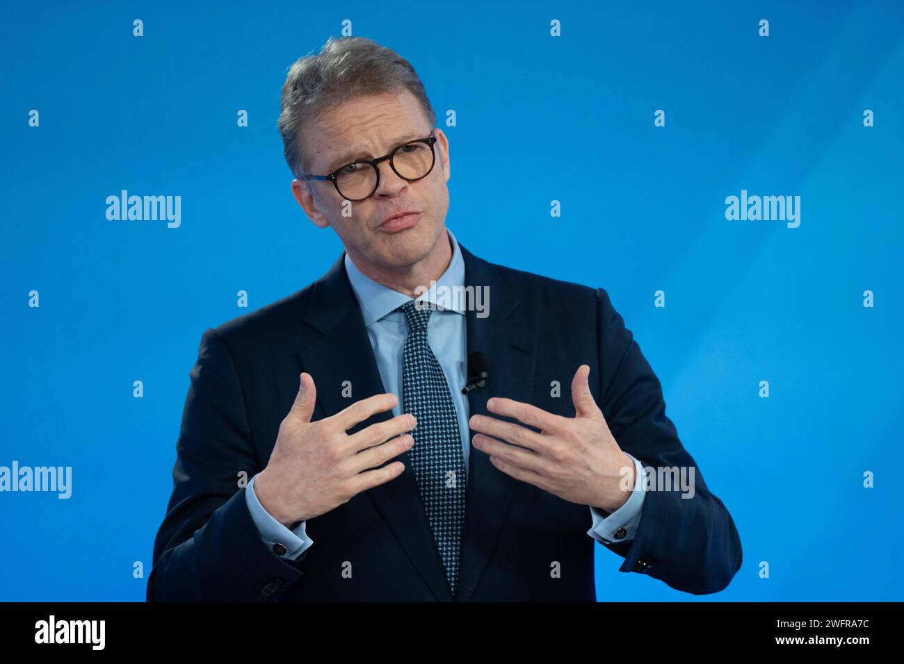 Christian SEWING, CEO, Vorstandsvorsitzender, Bilanzpressekonferenz der Deutsche Bank AG in Frankfurt, 01.02.2024. *** Christian SEWING, CEO, Chairman of the Management Board, Annual Press Conference of Deutsche Bank AG in Frankfurt, 01 02 2024 Stock Photo