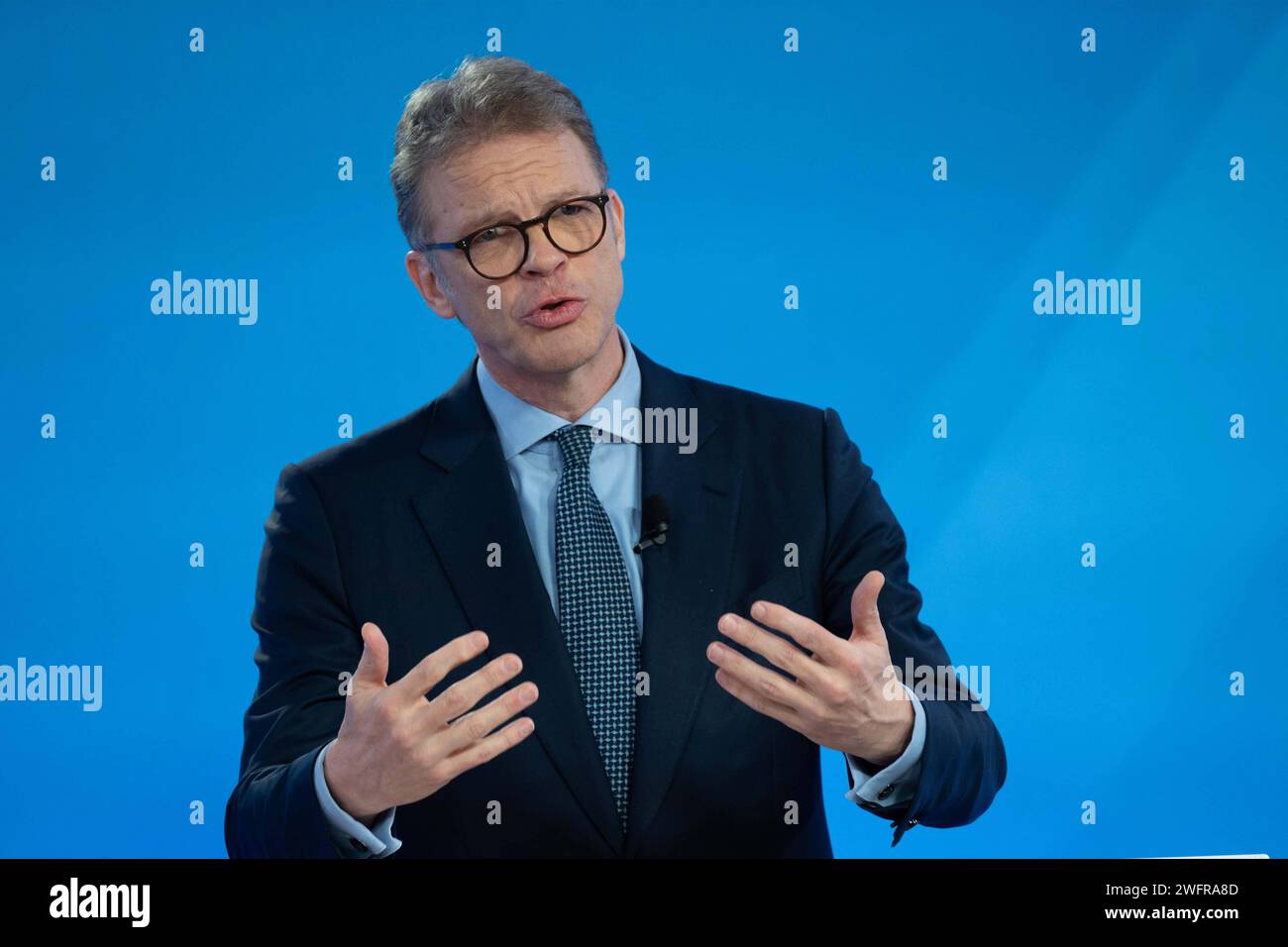 Christian SEWING, CEO, Vorstandsvorsitzender, Bilanzpressekonferenz der Deutsche Bank AG in Frankfurt, 01.02.2024. *** Christian SEWING, CEO, Chairman of the Management Board, Annual Press Conference of Deutsche Bank AG in Frankfurt, 01 02 2024 Stock Photo