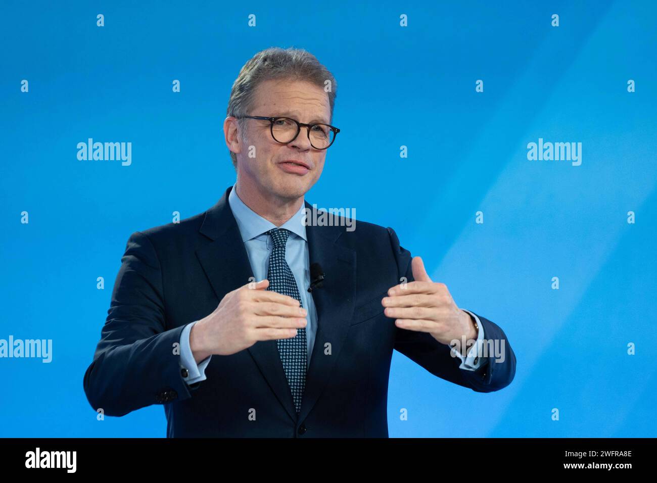 Christian SEWING, CEO, Vorstandsvorsitzender, Bilanzpressekonferenz der Deutsche Bank AG in Frankfurt, 01.02.2024. *** Christian SEWING, CEO, Chairman of the Management Board, Annual Press Conference of Deutsche Bank AG in Frankfurt, 01 02 2024 Stock Photo