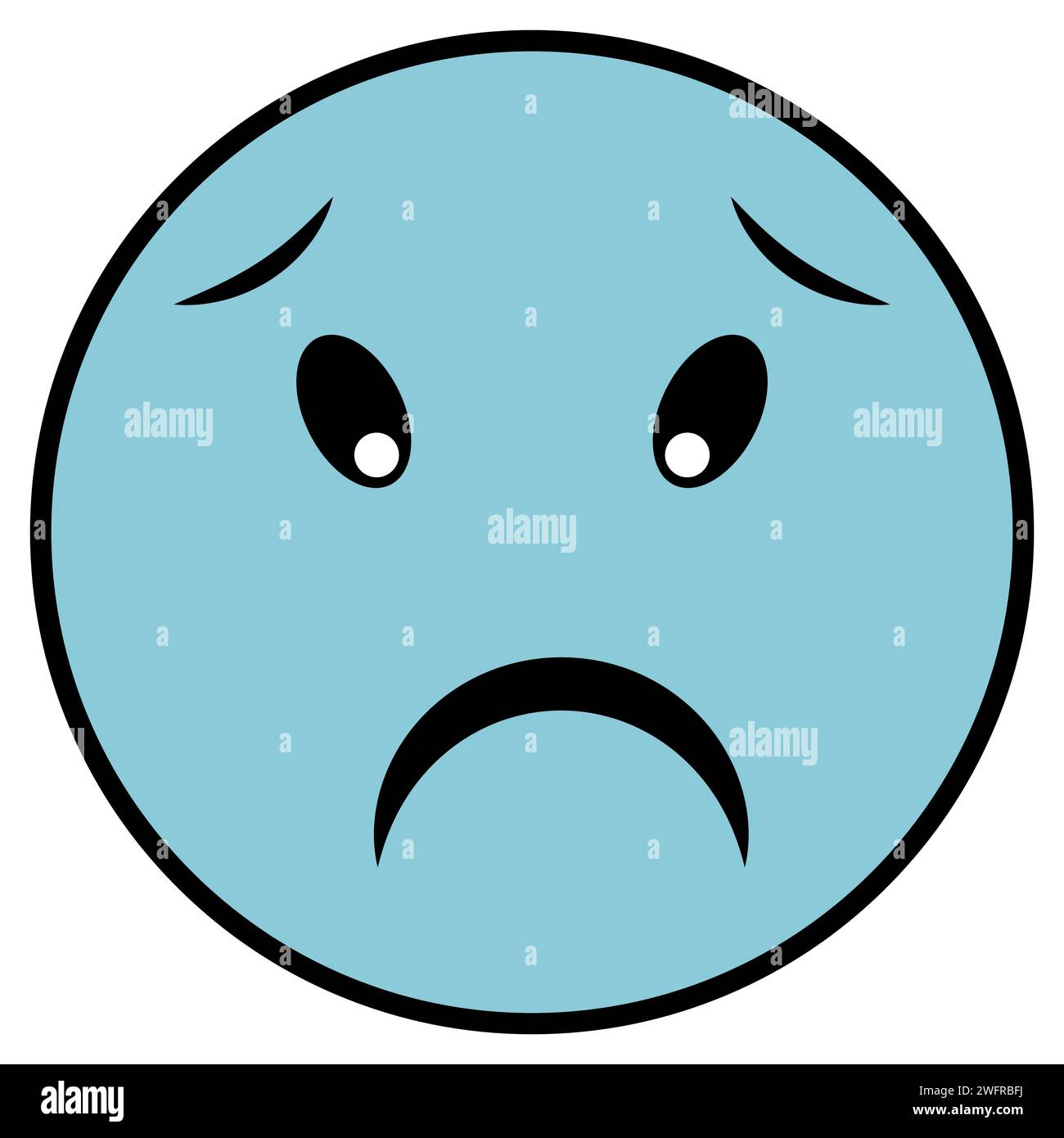 Smiley emoji sad face, blue face melancholy emoticon despair depression