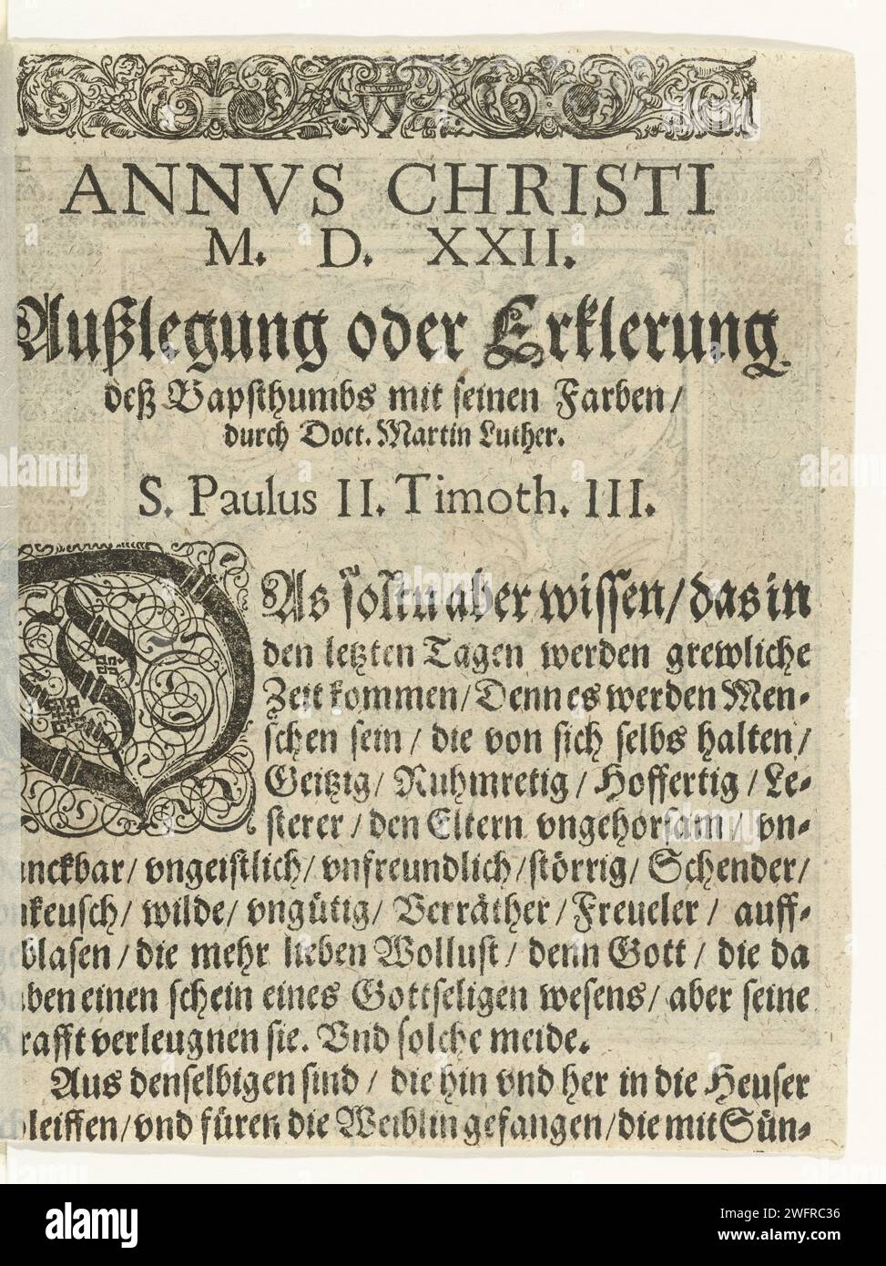 Text sheet with accountability in book print text, 1521 1522 print