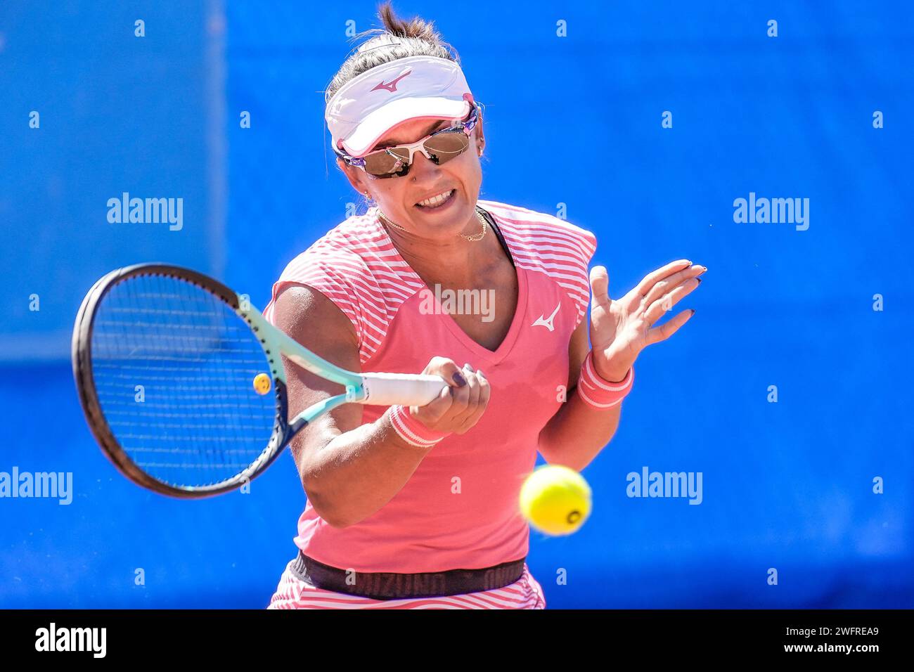 Arina Rodionova of Australia in action during the Quarter Finals of the 2023 ITF W60 Canberra Claycourt International #1 tournament Stock Photo