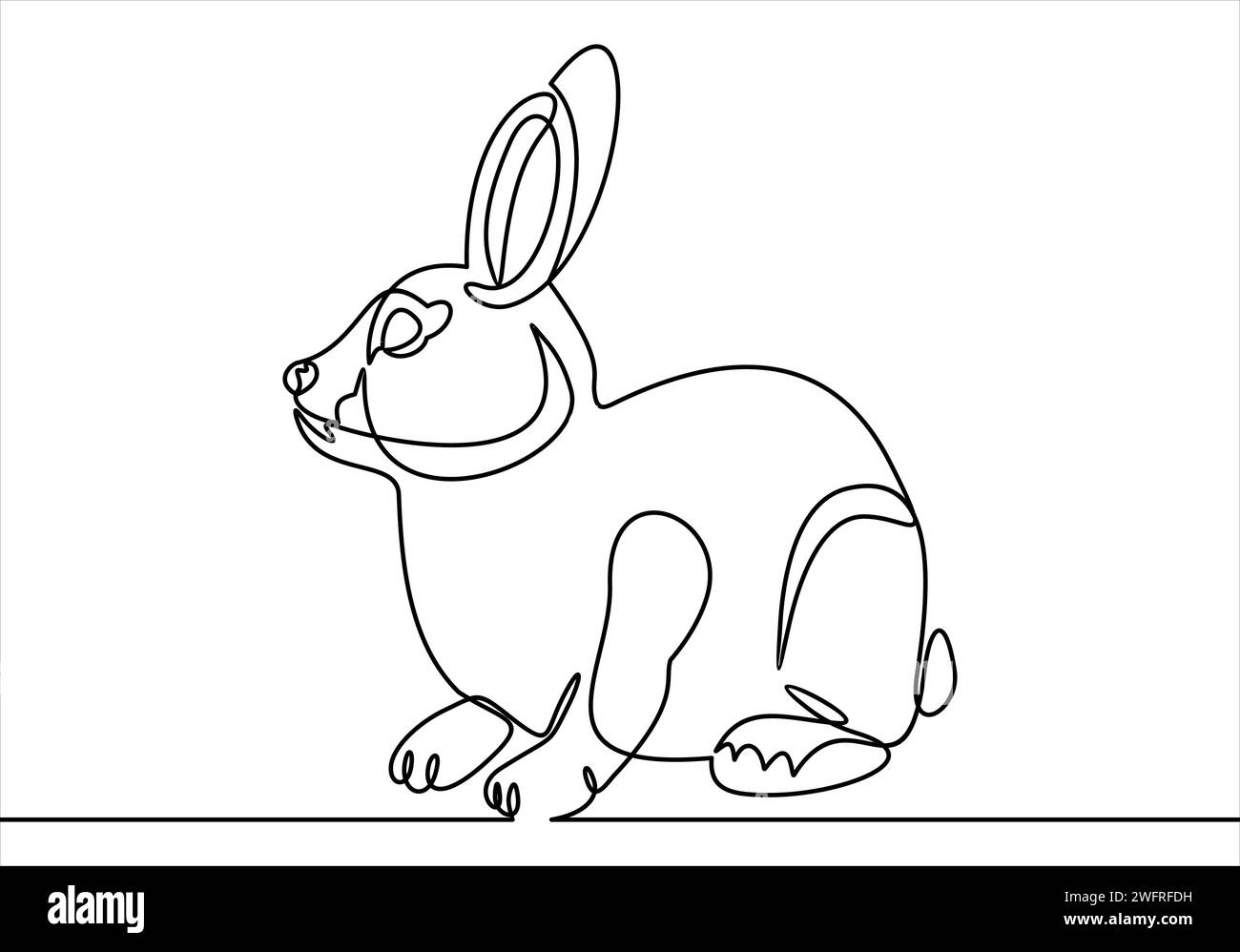 continuous line drawing of cute rabbit vector illustration Stock Vector ...