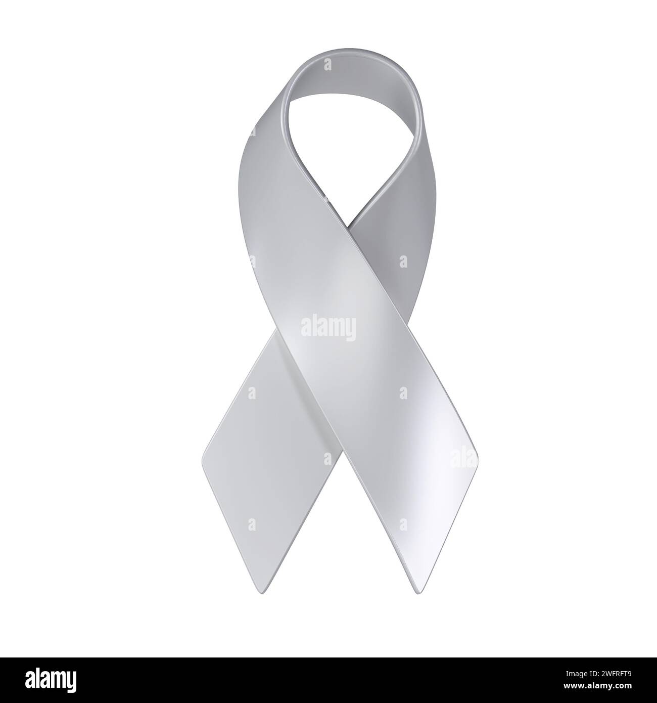 Brain Cancer 3d grey ribbon sign. Awareness Month Symbol Closeup, May ...