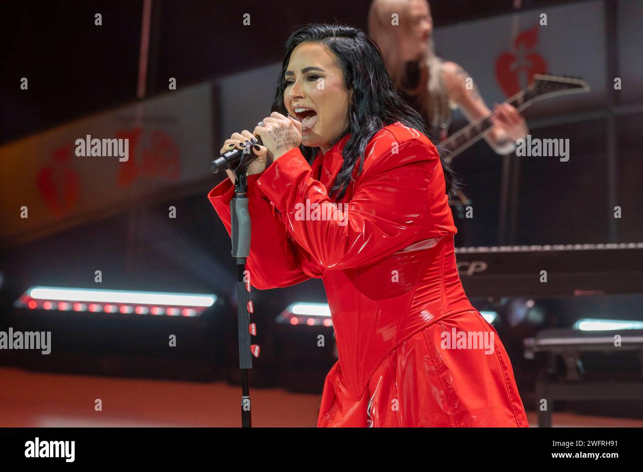 New York, New York, USA. 31st Jan, 2024. (NEW) The American Heart Association's Red Dress Collection Concert 2024. January 31, 2024, New York, New York, USA: Demi Lovato performs onstage during The American Heart Association's Red Dress Collection Concert 2024 at Jazz at Lincoln Center on January 31, 2024 in New York City. (Credit: M10s/TheNews2) (Foto: M10s/Thenews2/Zumapress) (Credit Image: © Ron Adar/TheNEWS2 via ZUMA Press Wire) EDITORIAL USAGE ONLY! Not for Commercial USAGE! Stock Photo