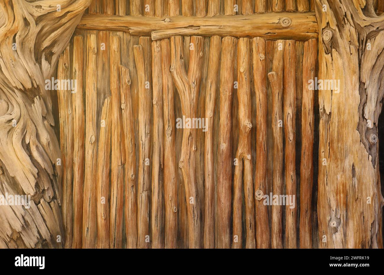 Bamboo panel with a rope tied construction design idea for sustainable eco  green world Stock Photo - Alamy