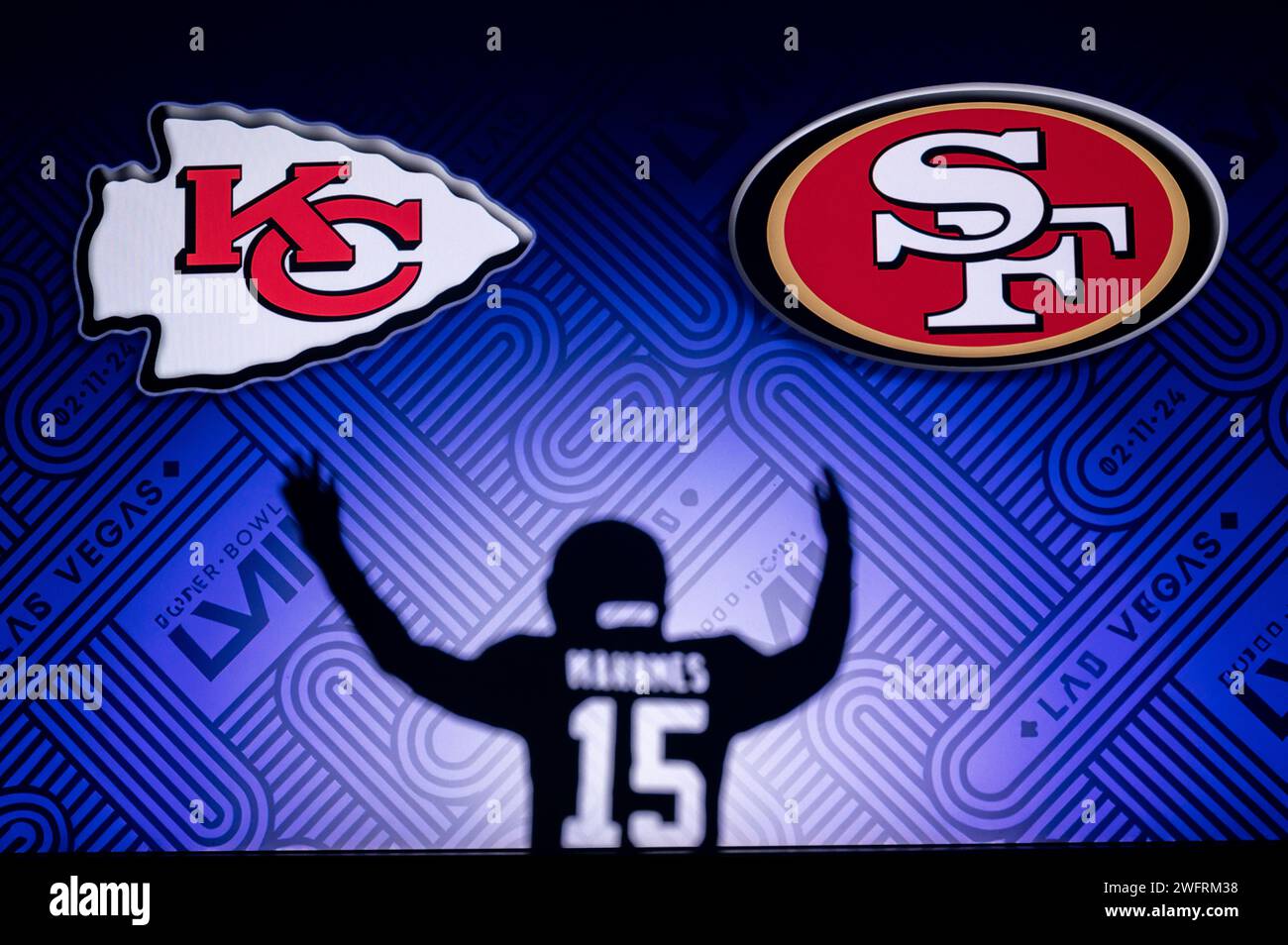 Super bowl 2024 mahomes trophy hires stock photography and images Alamy