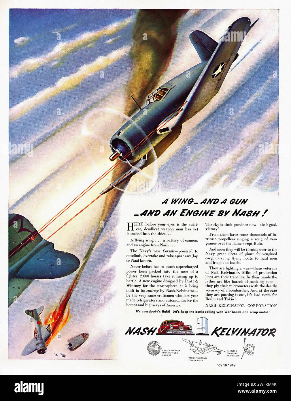“A WING, AN ENGINE, AND A GUN! NASHKELVINATOR CORPORATION. THE ONLY