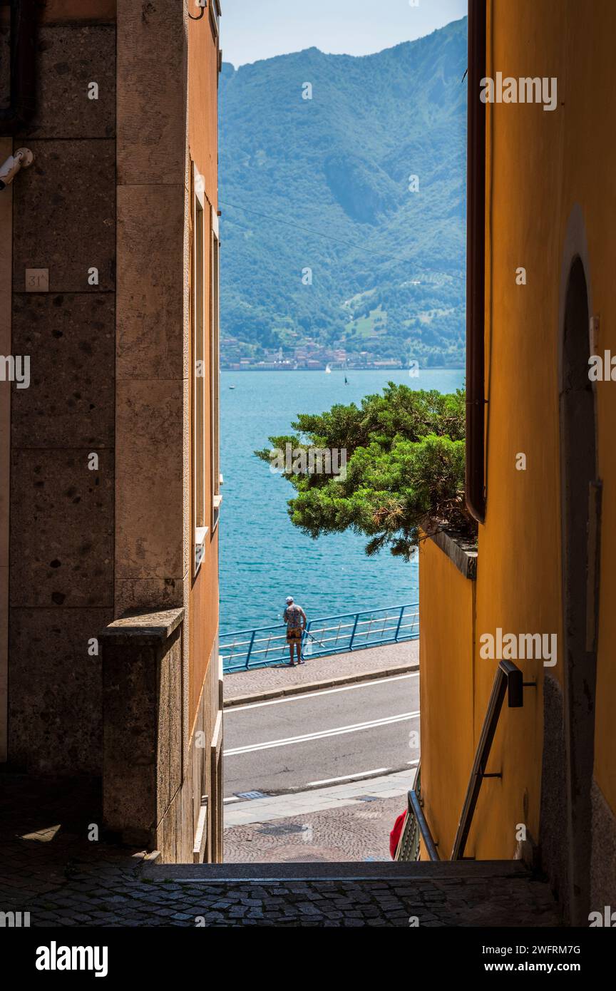 Lovere. Romantic town on the shores of Lake Iseo. Stock Photo