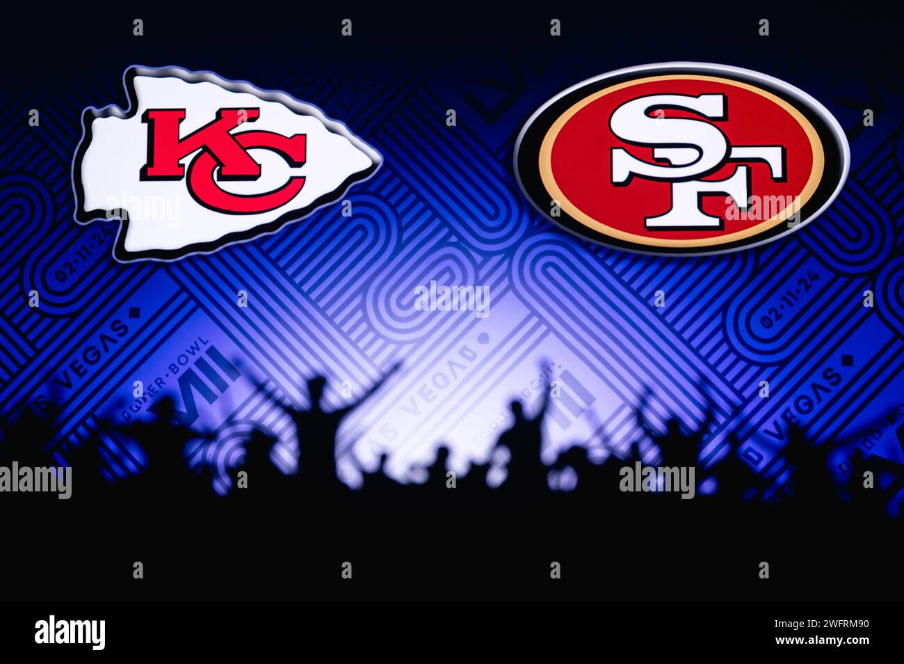 LAS VEGAS, NEVADA, USA, JANUARY 29, 2024 Fans and Crowd at Allegiant