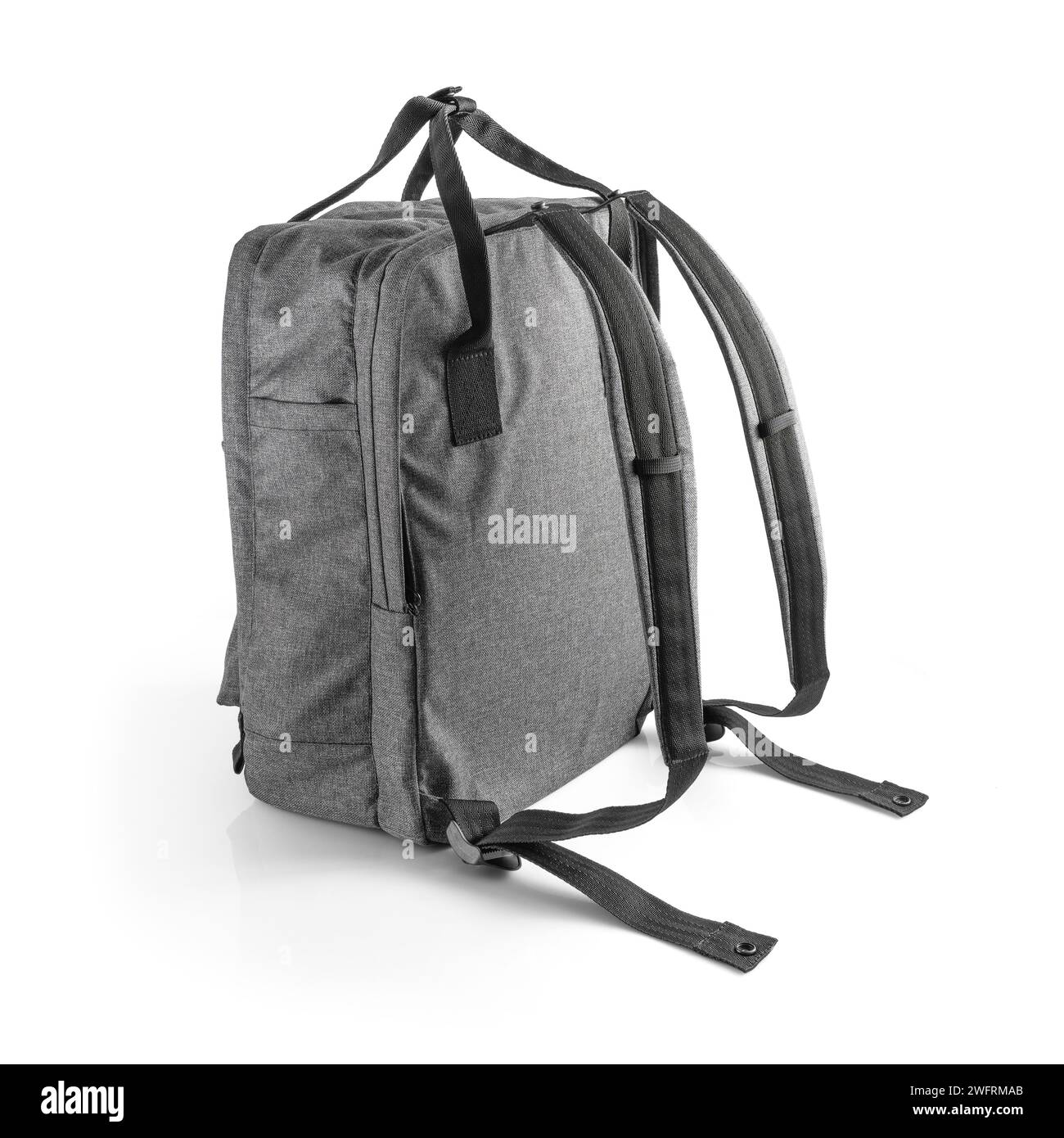 Grey backpack for everyday use with different pockets and laptop