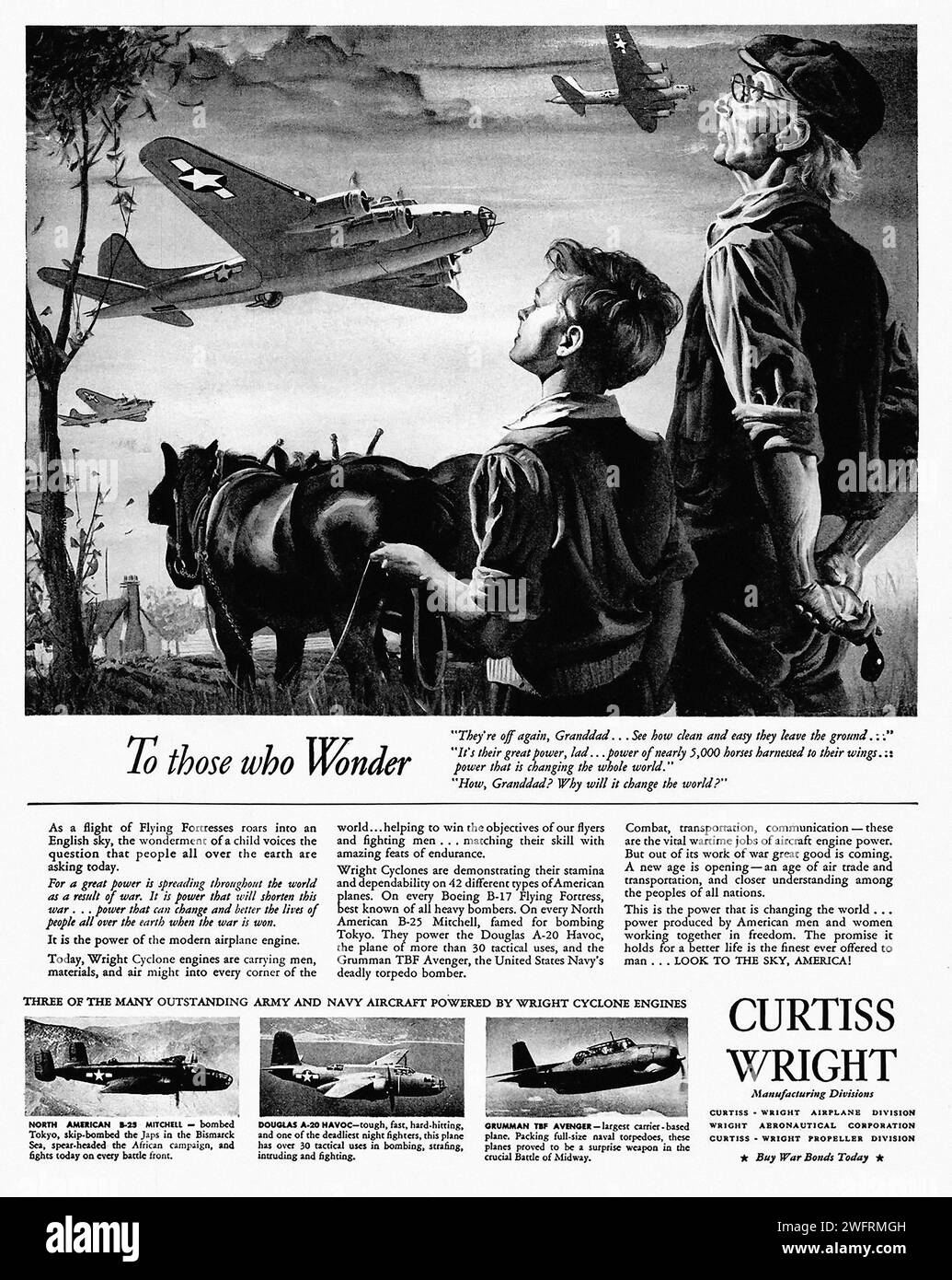 “TO THOSE WHO WONDER” Black and white propaganda poster from the United ...