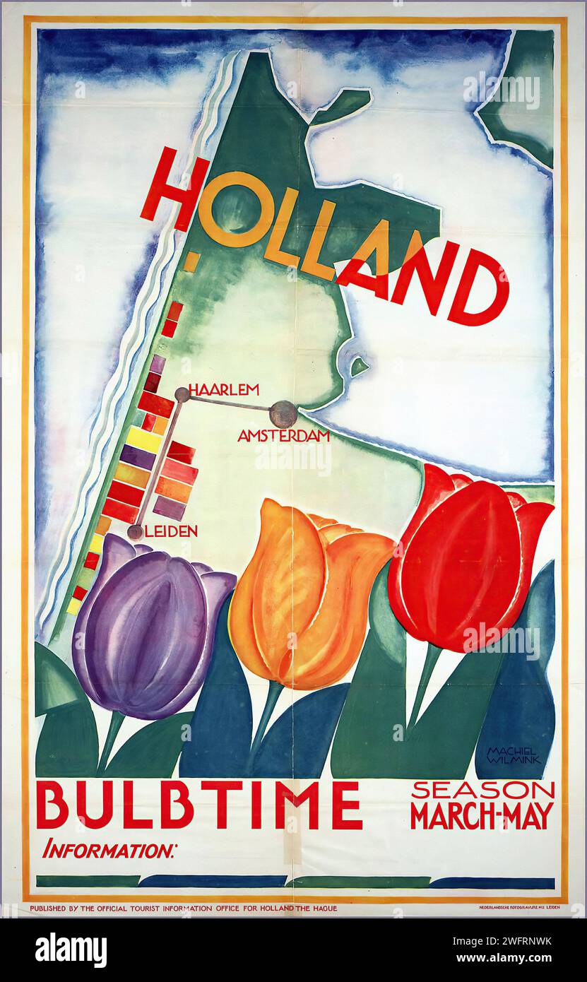 "HOLLAND BULB TIME SEASON MARCHMAY" Vintage Dutch Advertising