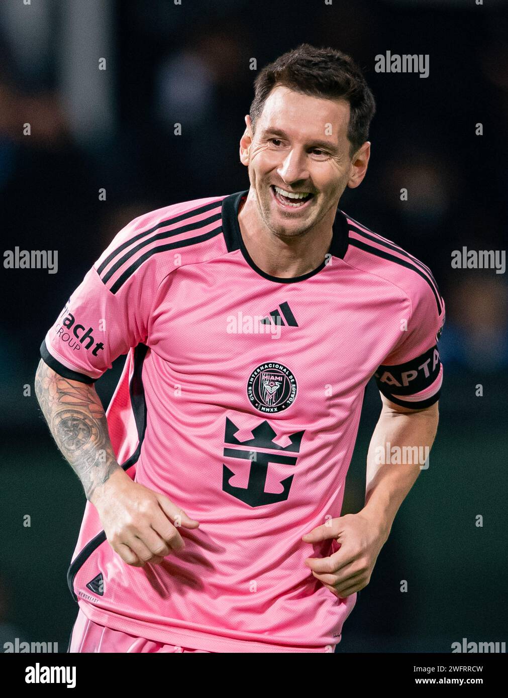 Lionel Messi 10 of Inter Miami FC in action during the Riyadh Season