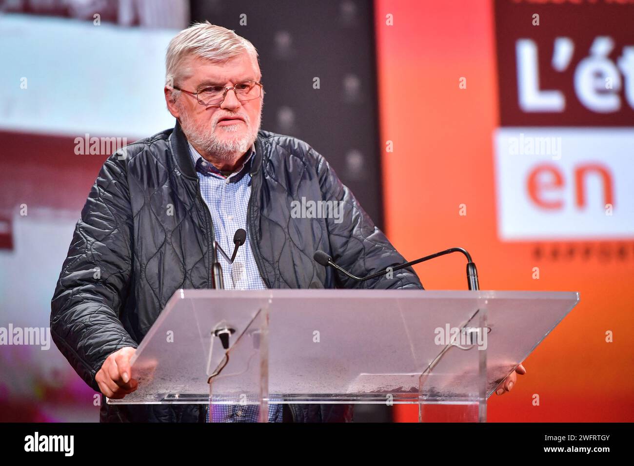 Paris France 01st Feb 2024 President Of Emmaus France Antoine Sueur   Paris France 01st Feb 2024 President Of Emmaus France Antoine Sueur Delivers A Speech During The 70th Anniversary Celebrations Of The Fondation Abbe Pierre At The Maison De La Mutualite In Paris On February 1 2024 Photo By Firas Abdullahabacapresscom Credit Abaca Pressalamy Live News 2WFRTGY 