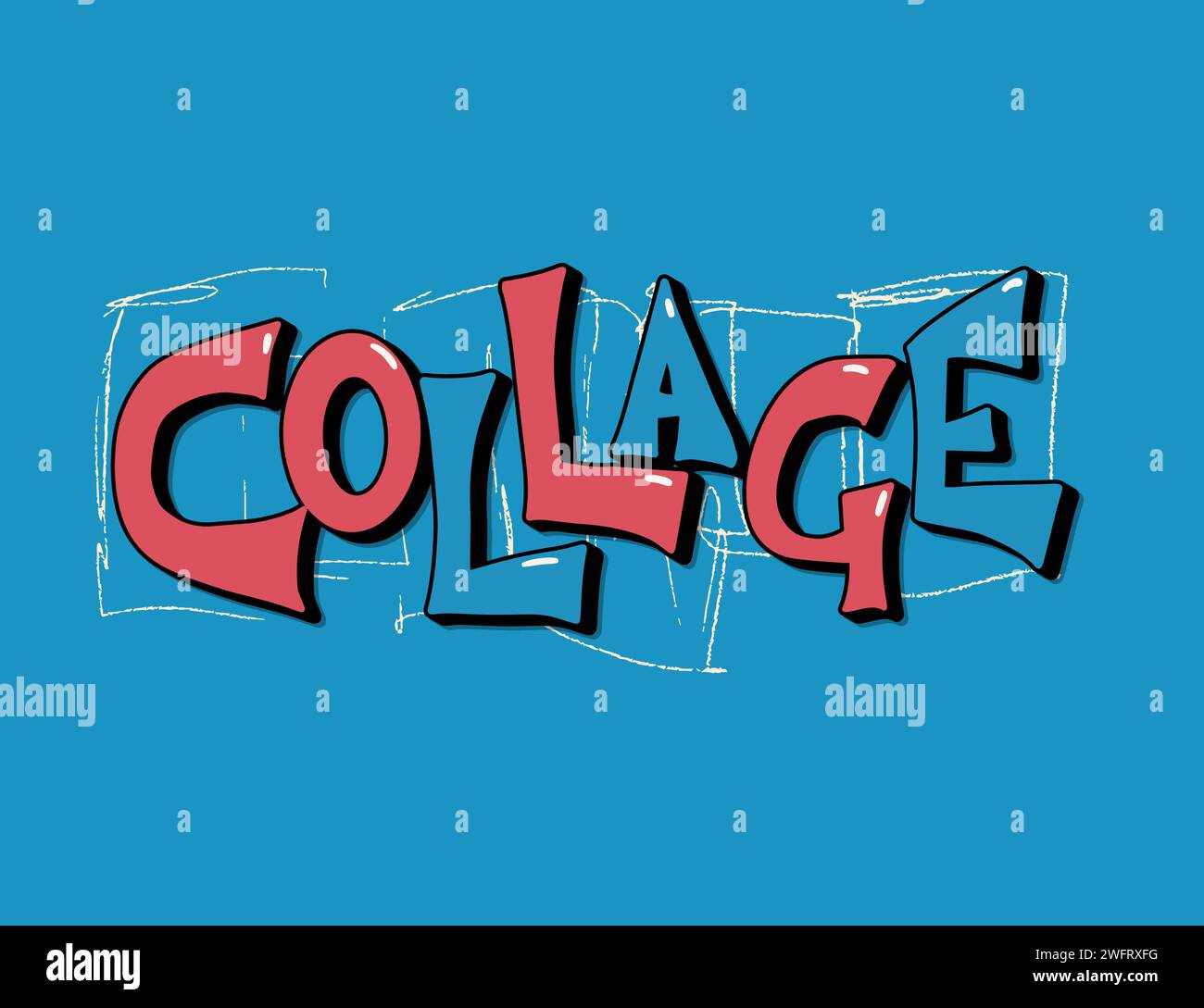 Word Collage Lettering Vintage mixed media Stock Vector Images - Alamy