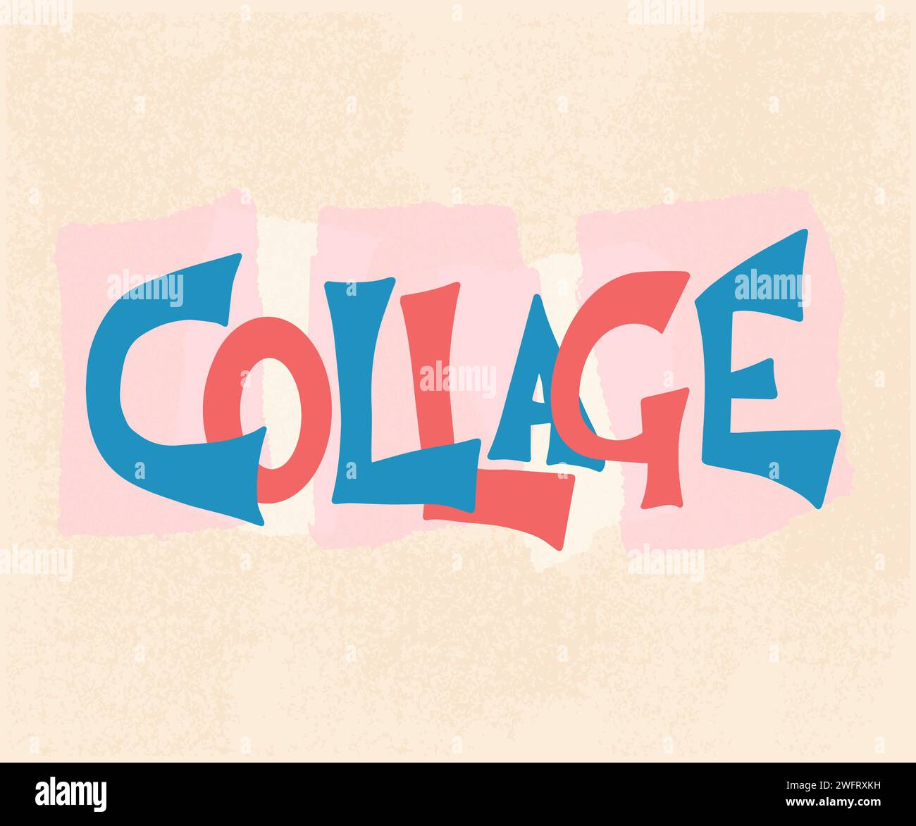 Collage handwritten lettering. Hand drawn word for mixed media. Vector ...