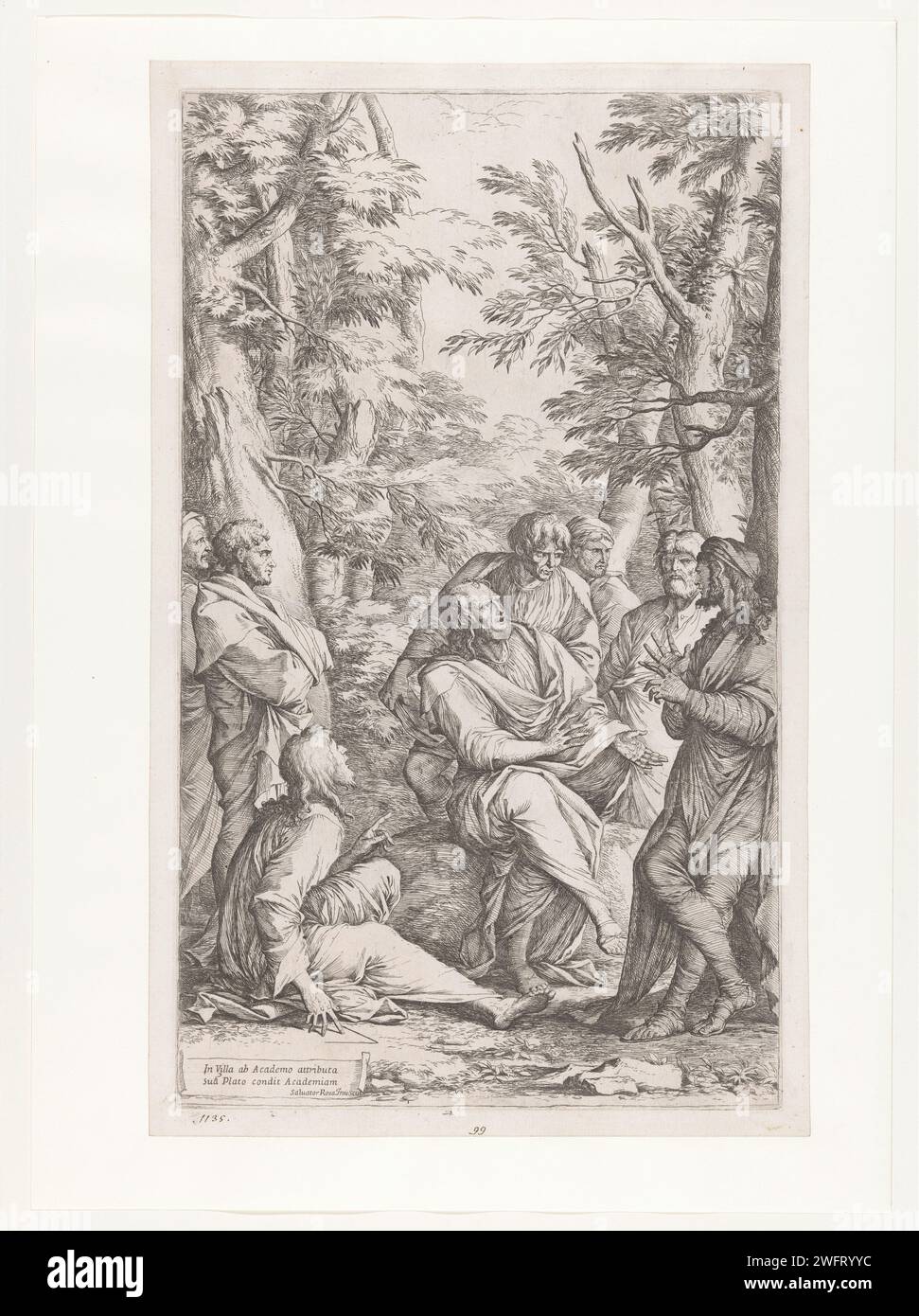 Academy of Plato, Salvator Rosa, 1662 print Plato is surrounded by ...
