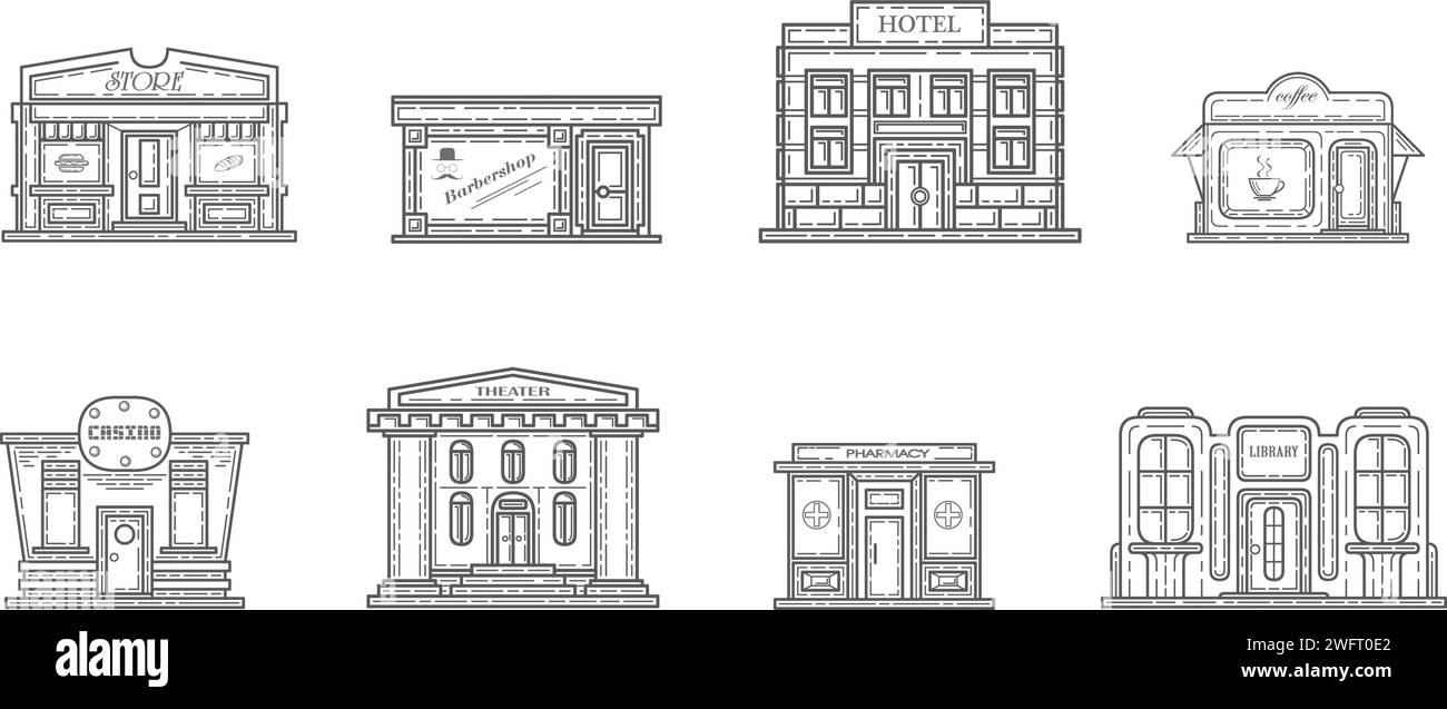 Commercial buildings, drawings, vector Stock Vector Image & Art Alamy