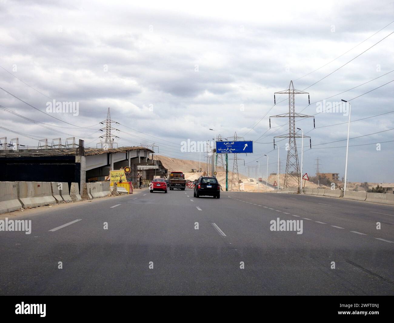 Giza, Egypt, January 25 2024 A new bridge under construction