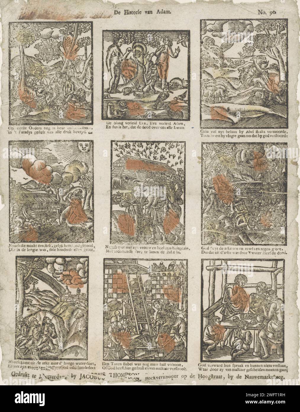 The history of Adam, Jacobus Thompson, 1791 - 1812 print Leaf with 9 ...