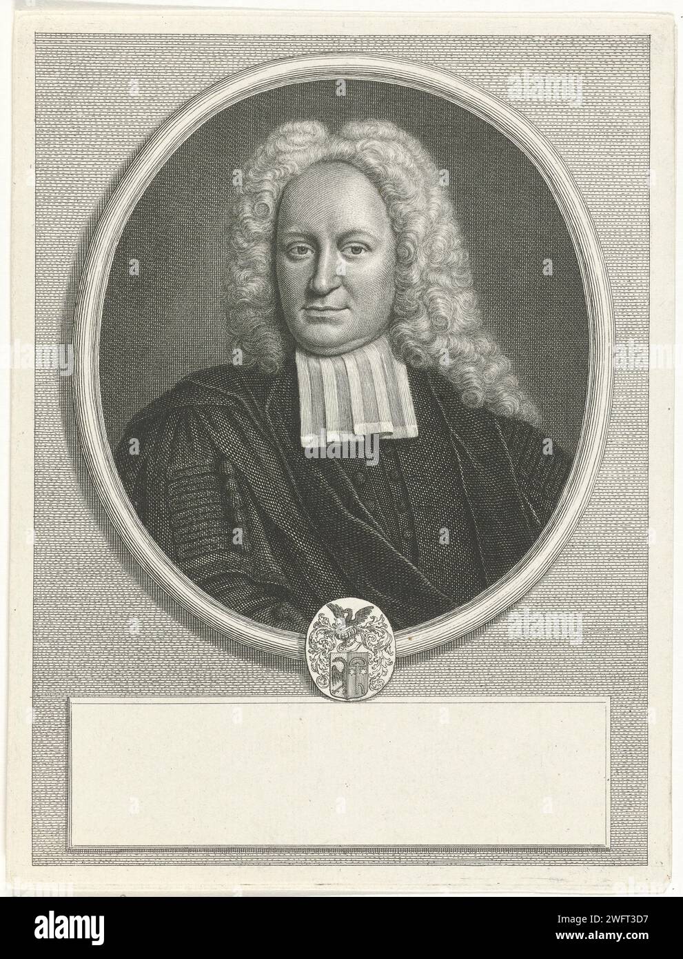 Portret van Johannes ens, Jacob Folkema, After Johan George Collasius ...